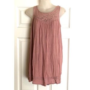 True Destiny Boho Dusty Pink Tank Top with Lace Details